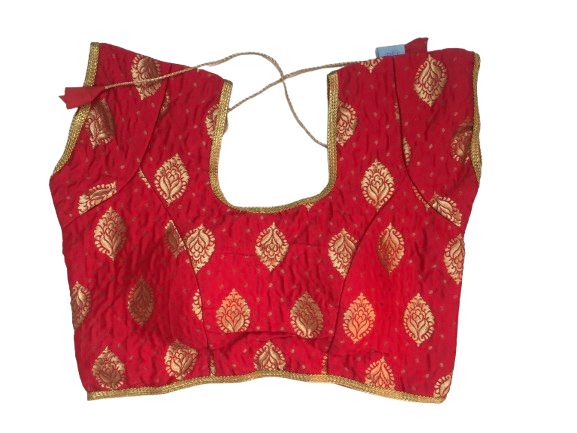 Raw Silk Red Designer Blouse 134